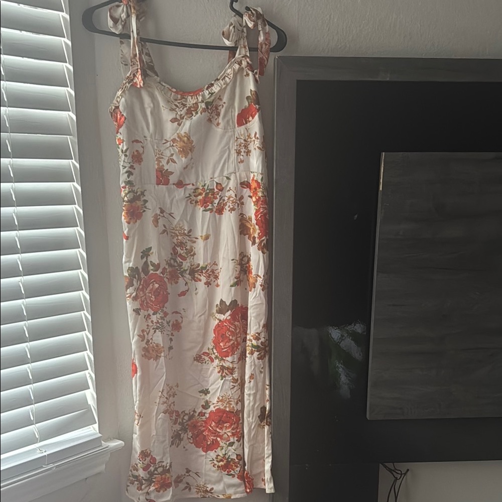Cider Floral Maxi Dress - Cream and Red